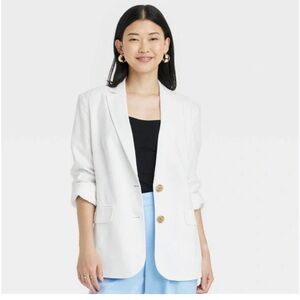 A New Day Linen White Blazer - M